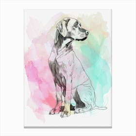 Vizsla Dog Pastel Line Painting 3 Canvas Print
