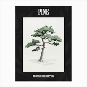 Pine Tree Pixel Illustration 2 Poster Canvas Print