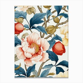 Peony Flower Pattern 5 Canvas Print