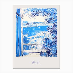 Pula Croatia 4 Mediterranean Blue Drawing Poster Canvas Print