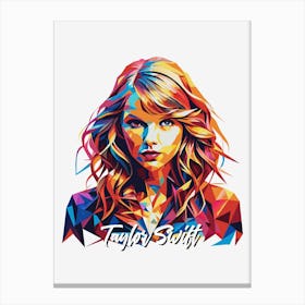 Taylor Swift 01 Portrait Music Icon WPAP Pop Art Style Canvas Print