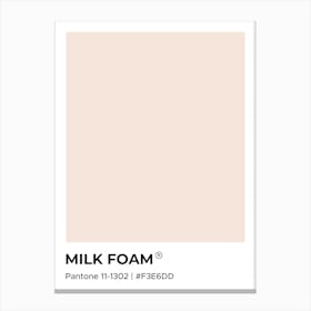 Milk Foam Coffee Pantone, cool, coffee, latte, kitchen, decor, cute, colorful, minimal, modern, pantone, mood, vibes Canvas Print