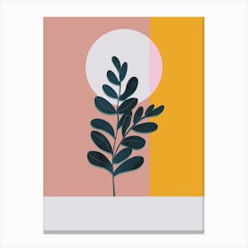Leafy Sunset Stem Canvas Print