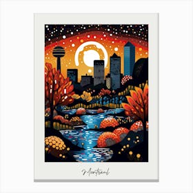 Poster Of Montreal, Illustration In The Style Of Pop Art 4 Canvas Print