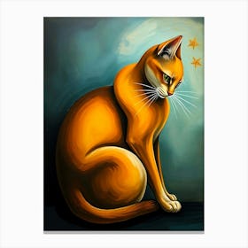 Orange Cat Creative Painting Canvas Print