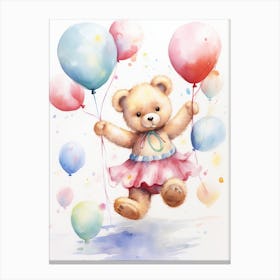 Rhythmic Gymnastics Teddy Bear Painting Watercolour 4 Canvas Print