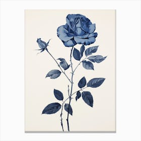 Blue Botanical Rose 1 Canvas Print