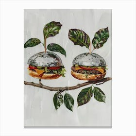 Disco Ball Burgers Tree Mosaic Painting Kitchen Canvas Print