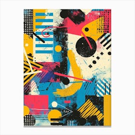 Playful And Colorful Geometric Shapes Arranged In A Fun And Whimsical Way 18 Canvas Print