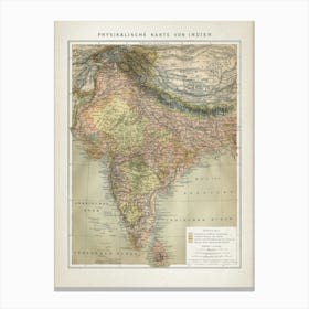 Vintage Brockhaus 5 Indien Canvas Print