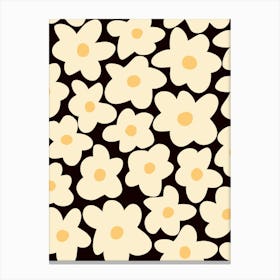 Daisies Black Canvas Print