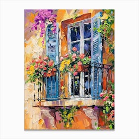 Balcony Painting In Nice 1 Canvas Print