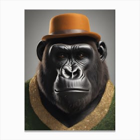 Gorilla In A Hat 2 Canvas Print