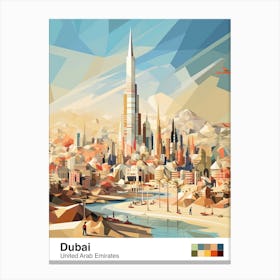 Dubai, United Arab Emirates, Geometric Illustration 1 Poster Canvas Print