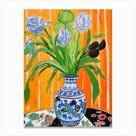 Flowers In A Vase Still Life Painting Bluebell 2 Canvas Print