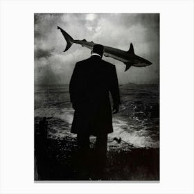 Shark Suit Businessman Canvas Print