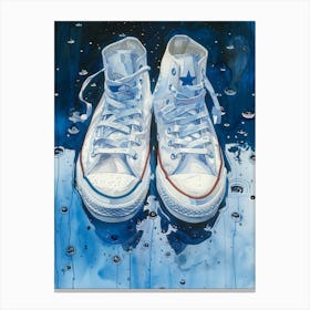 Converse Shoes In The Rain Canvas Print