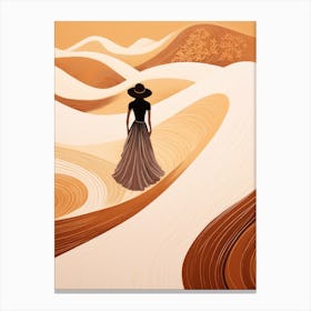 Woman Walking In The Desert 1 Canvas Print