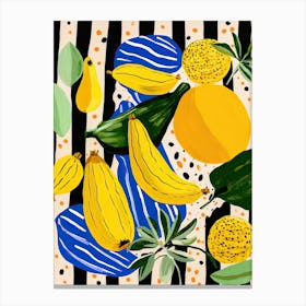 Yellow Squash Summer Illustration 2 Canvas Print