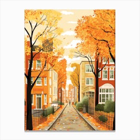 Copenhagen In Autumn Fall Travel Art 3 Canvas Print