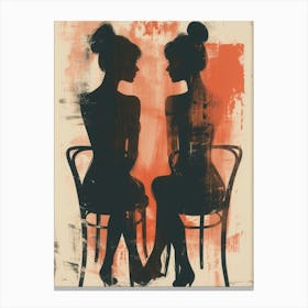 Two Women Sitting On Chairs 1 Canvas Print