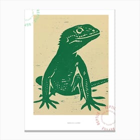 Forest Green Anoles Lizard Bold Block Colour 4 Poster Canvas Print