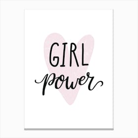 Girl Power Heart Canvas Print