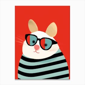 Little Guinea Pig Wearing Sunglasses Canvas Print