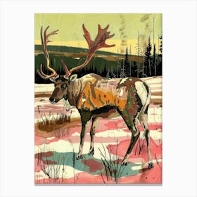 Elk In The Snow 1 Canvas Print