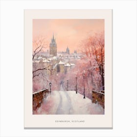 Dreamy Winter Painting Poster Edinburgh Scotland 3 Canvas Print