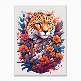 Cheetah White Canvas Print
