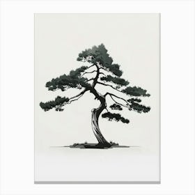 Pine Tree Pixel Illustration 4 Canvas Print