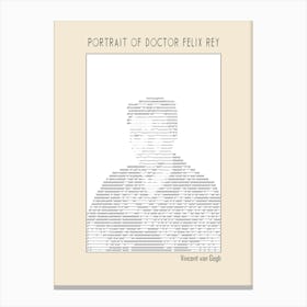 Ascii Art Minimalist – Portrait Of Doctor Felix Rey – Classic Painting Canvas Print