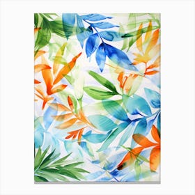 Watercolor Tropical Leaves 19 Canvas Print