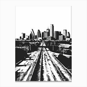 Duotone Illustration Skyline Austin Texas 4 Canvas Print