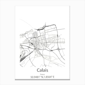 Calais,France Minimalist Map Canvas Print