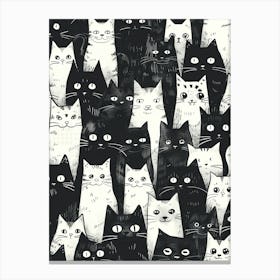 Perfectly Repeatable Artwork With Cute Cat Faces 83 Canvas Print