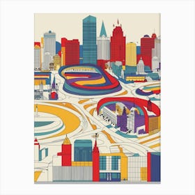 Detroit Skyline Canvas Print