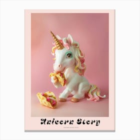 Toy Pastel Unicorn Eating Tacos Poster Canvas Print