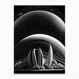 Planetarium Noir Comic Space Canvas Print