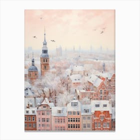 Dreamy Winter Painting Frankfurt Germany 2 Canvas Print