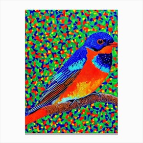 Barn Swallow Yayoi Kusama Style Illustration Bird Canvas Print