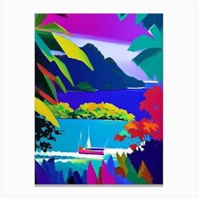 Palawan Island Malaysia Colourful Painting Tropical Destination Canvas Print