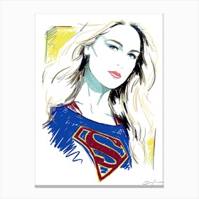 Supergirl - Retro 80s Style Canvas Print