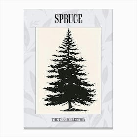 Spruce Tree Simple Geometric Nature Stencil 1 Poster Canvas Print