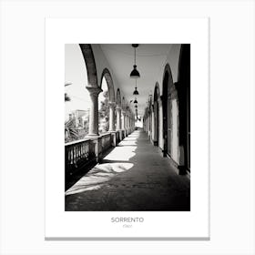 Poster Of Sorrento, Italy, Black And White Photo 4 Canvas Print