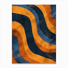 Blue And Orange Wavy Pattern Canvas Print