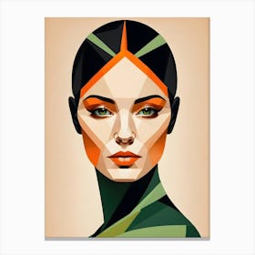 Geometric Woman Portrait Pop Art (38) Canvas Print