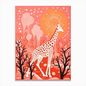 Abstract Giraffe Sun Pattern Canvas Print