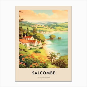 Devon Vintage Travel Poster Salcombe 3 Canvas Print